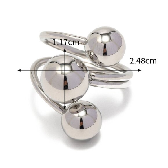 Adjustable Stainless Steel Open Rings, Modern Design - Picture 4 of 7